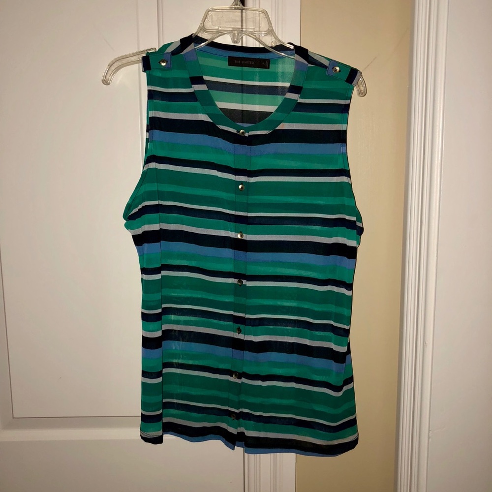 Striped Mesh Top